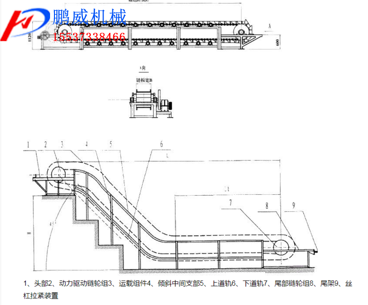 傾斜型爬坡鏈板輸送機 傾斜型爬坡鏈板輸送機